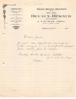Facture.AM24399.Vaumas.1929.Devaux Héraud.Epicerie.Mercerie.Quincaillerie - 1900 – 1949