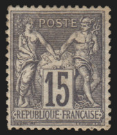 N°77, Sage 15c Gris, Type II (N Sous U), Neuf * Gomme Non-originale - 1876-1898 Sage (Tipo II)