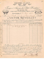 Facture.AM24295.Petit Huptière.1899.Victor Reveillet.Forges.Acierie.Acier Damas - 1800 – 1899