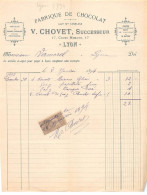 Facture.AM24033.Lyon.1894.Chovet.Chocolat.timbre - 1800 – 1899