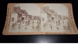 Photographie Sur Carton  . 2moi10428.1900 Environs.ceylon Colombo Hindu Temples.18 X 09 Cm. - Stereoscopic