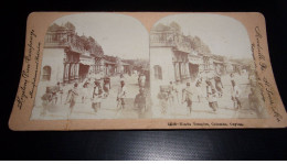 Photographie Sur Carton  . 2moi10428.1900 Environs.ceylon Colombo Hindu Temples.18 X 09 Cm. - Stereoscoop