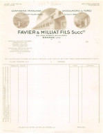 Facture.AM24017.Roanne.195?.Favier & Milliat.Chocolat.Confiserie - 1950 - ...