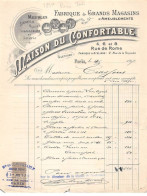 Facture.AM24227.Paris.1897.Maison Du Confortable.Ameublement.Tapisserie.Timbre - 1800 – 1899