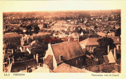 CPA VIERZON - CHER - PANORAMA VERS LE CANAL - Vierzon