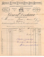 Facture.AM24206.La Tour Du Pin.1891.Girard Deschaux.Meubles.Literie.Linge - 1800 – 1899