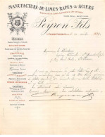 Facture.AM24177.Chambon-Feugerolles.1899.Peyton Fils.Limes.Râpes.Acier - 1800 – 1899