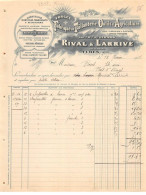 Facture.AM24555.Fures.1908.Rival & Larrivé.Taillanderie.Outil D'agriculture - 1900 – 1949