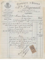 Facture.AM24102.Lyon.1896.Digonnet.Armes.Blanches.Chasse.Munitions - 1800 – 1899