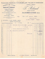 Facture.AM24463.Bois D'Oingt.St André Le Gaz.1928.F Polaud.Bourrellerie.Sellerie.Cordonnerie - 1900 – 1949