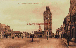 CPA VERNEUIL - EURE - PLACE DE LA MADELEINE - Verneuil-sur-Avre