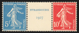 N°242A, Paire Avec Intervalle, Strasbourg 1927, Neufs ** Sans Charnière - TB - Neufs