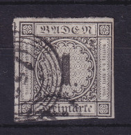 Baden 1 Kreuzer 1853  Mi.-Nr. 5 Vollrandige Marke Gestempelt - Oblitérés