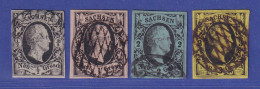 Sachsen 1851 König Friedrich August II.  Mi.-Nr. 3-6 Satz Kpl. Gestempelt - Saxe