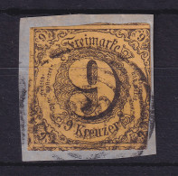 Thurn Und Taxis 9 Kreuzer 1852 Mi.-Nr. 10a II  O Auf Briefstück - Usados