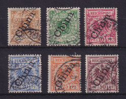 Deutsche Post In China 1898  Mi.-Nr. 1-6 II Gestempelt - Deutsche Post In China