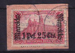 Deutsche Post In Marokko 1911 Mi.-Nr. 55IA  O Auf Briefstück - Deutsche Post In Marokko