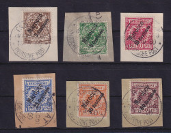 Deutsche Post In Marokko 1899  Mi.-Nr. 1-6 Satz Kpl. O Auf Briefstücken - Marocco (uffici)