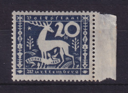 Württemberg 1920 Dienstmarke Hirsch Mi.-Nr. 146 I Postfrisch ** - Ungebraucht