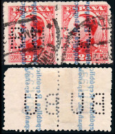 Madrid - Perforado - Edi O 598 Pareja (sobrecarga Calcada) - "BU" (Banco) - Gebraucht