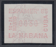 Cuba / Kuba  Sonder-ATM  ESPAMER `85 Havanna, Mi.-Nr. 4 ** - Automatenmarken (Frama)