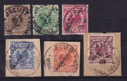 Dt. Kolonien Marshall-Inseln 1899 Mi.-Nr. 7-12 Satz Kpl. O / Auf Briefstücken - Marshalleilanden