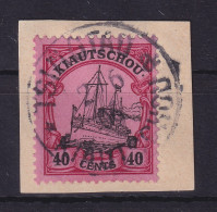 Dt. Kolonien Kiautschou 1905  40 Cents  Mi.-Nr. 23 O TSINGTAO Auf Briefstück - Kiaochow
