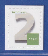 Bund 2013 Freimarke: Ziffer 2 Cent SELBSTKLEBEND Mi-Nr. 3045 ** - Sonstige & Ohne Zuordnung