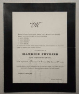 1904 Florennes Décès à 21 Ans De Maurice Février, Etudiant à L'Université Libre De Bruxelles - Esquela