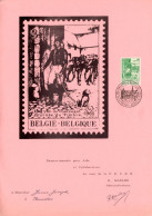 BE   1328   ---  Obl. 1er Jour  --  Journée Du Timbre  --  Feuille A4  --  Adressé Et Signé - Lettres & Documents