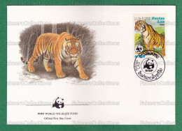 LAOS 1984 - ADULT TIGER WWF FDC - As Scan - Big Cats (cats Of Prey)