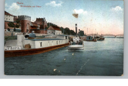 WESTPREUSSEN - THORN / TORUN, Weichselfähre, Frachtschiff, 1916, Druckstelle - Westpreussen