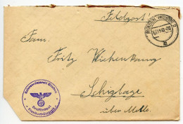 Germany 1940 WWII Feldpost Cover; Minden, Reserve-Lazarett (Hospital) To Schiplage über Melle - Feldpost 2a Guerra Mondiale