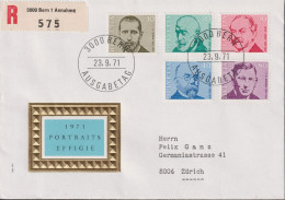 1971 Schweiz FDC R-Brief, Zum:CH 498-502, Mi:CH 955-959, Berühmte Mediziner - FDC