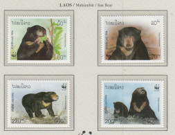 LAOS 1994 WWF Animals Sun Bear Mi 1410-1413 MNH(**) Fauna 523 - Bears