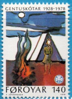 Faroyar Faeroerne 1978 Girl Scouting Faeroerne 50 Year 1 Value MNH 78-4 Shelter, Camp Fire Scout - Ongebruikt