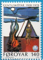 Faroyar Faeroerne 1978 Girl Scouting Faeroerne 50 Year 1 Value MNH 78-4 Shelter, Camp Fire Scout - Unused Stamps