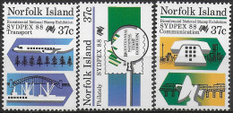 1988 Norfolk Island Sydpex 3v. MNH SG. N. 444/46 - Otros & Sin Clasificación