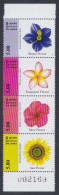 Sri Lanka 2012 MNH Se-tenant, Flower, Flowers, Sunflower, Frangipani, Shoe, Binara, Flora, Strip Of 4 - Sri Lanka (Ceilán) (1948-...)