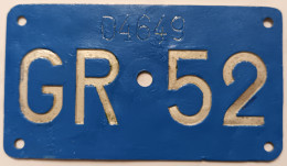 Velonummer Graubünden GR 52 - Number Plates