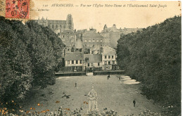 CPA - AVRANCHES - VUE SUR L'EGLISE N.DAME ET L'ETABLISSEMENT SAINT-JOSEPH - Avranches