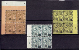 MONACO - N°70/72 ** MNH TB - BLOCS DE 4 - Nuevos