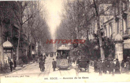 CPA NICE - AVENUE DE LA GARE - TRAMWAY ET ATTELAGES - Straßenverkehr - Auto, Bus, Tram