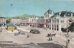 CPA NICE - PLACE MASSENA - TRAMWAY ET ATTELAGES - Plazas