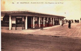 CPA DEAUVILLE - CALVADOS - LES MAGASINS SUR LA PLAGE - Deauville