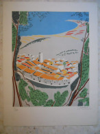 Sérigraphie De Geneviève GALLIBERT " Les Hauts De Cagnes " Signée Au Crayon Noir - Lithografieën