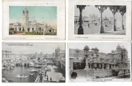 4 Postcards Lot UK London Franco-British Exhibition 1908 Various Views All Posted - Exhibitions