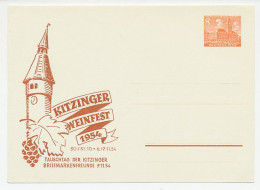 Postal Stationery Germany 1954 Wine Festival - Kitzingen - Vinos Y Alcoholes