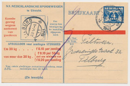 Spoorwegbriefkaart G. NS252 B - Locaal Te Tilburg 1943 - Postwaardestukken