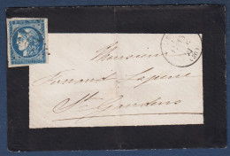 Bordeaux N° 45C  Oblit. GC 1025 ( Cierp ) Sur Enveloppe - 1870 Bordeaux Printing